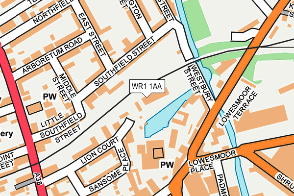 WR1 1AA map - OS OpenMap – Local (Ordnance Survey)