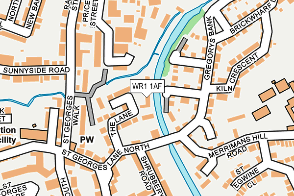 WR1 1AF map - OS OpenMap – Local (Ordnance Survey)