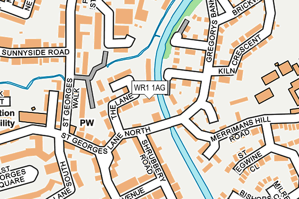 WR1 1AG map - OS OpenMap – Local (Ordnance Survey)