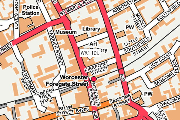 WR1 1DU map - OS OpenMap – Local (Ordnance Survey)