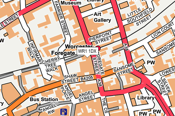 WR1 1DX map - OS OpenMap – Local (Ordnance Survey)