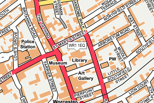WR1 1EQ map - OS OpenMap – Local (Ordnance Survey)