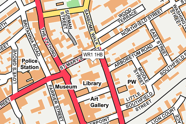 WR1 1HB map - OS OpenMap – Local (Ordnance Survey)