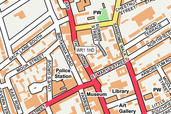 WR1 1HD map - OS OpenMap – Local (Ordnance Survey)