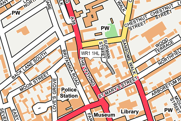 WR1 1HL map - OS OpenMap – Local (Ordnance Survey)