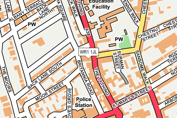 WR1 1JL map - OS OpenMap – Local (Ordnance Survey)