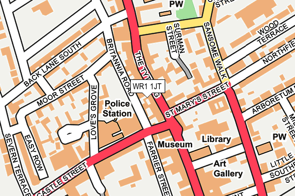 WR1 1JT map - OS OpenMap – Local (Ordnance Survey)