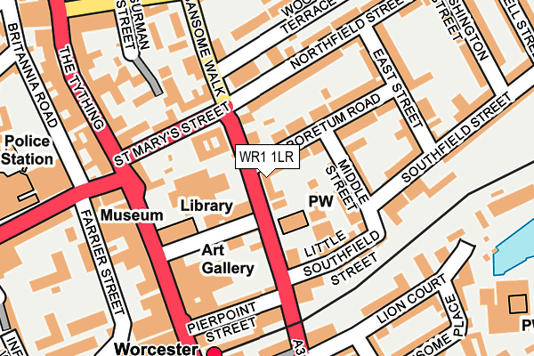 WR1 1LR map - OS OpenMap – Local (Ordnance Survey)