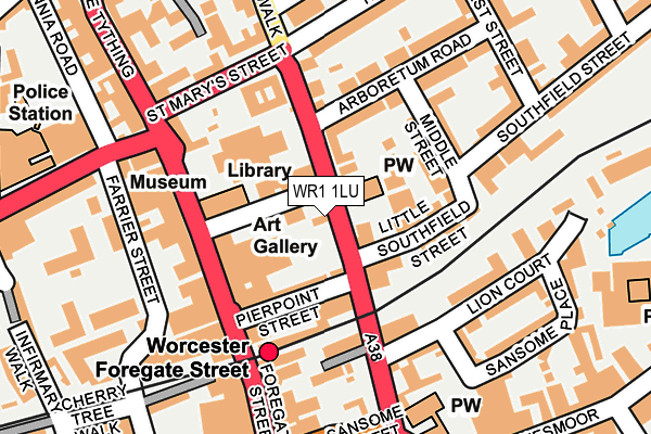 WR1 1LU map - OS OpenMap – Local (Ordnance Survey)