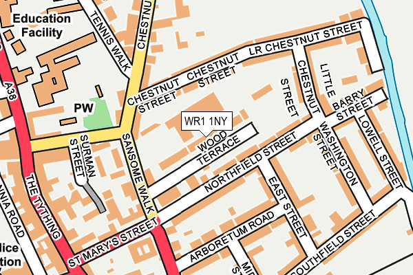 WR1 1NY map - OS OpenMap – Local (Ordnance Survey)