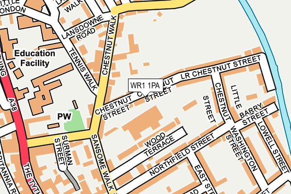WR1 1PA map - OS OpenMap – Local (Ordnance Survey)