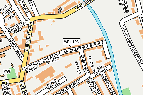 WR1 1PB map - OS OpenMap – Local (Ordnance Survey)