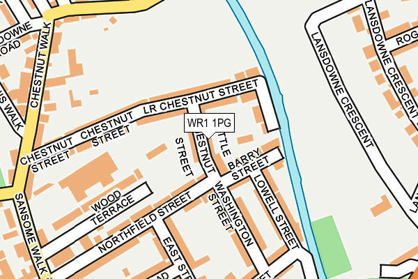 WR1 1PG map - OS OpenMap – Local (Ordnance Survey)