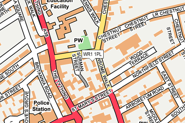 WR1 1PL map - OS OpenMap – Local (Ordnance Survey)