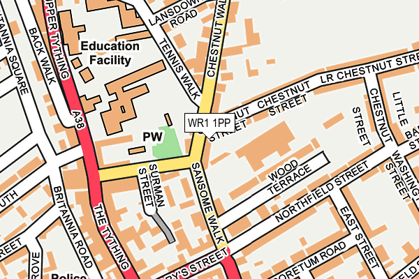 WR1 1PP map - OS OpenMap – Local (Ordnance Survey)