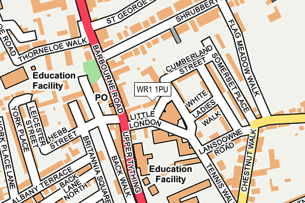 WR1 1PU map - OS OpenMap – Local (Ordnance Survey)