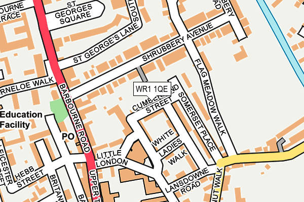 WR1 1QE map - OS OpenMap – Local (Ordnance Survey)