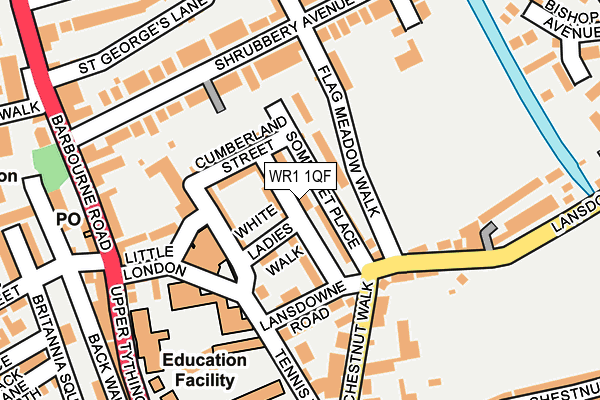 WR1 1QF map - OS OpenMap – Local (Ordnance Survey)