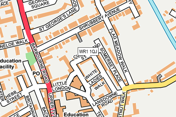 WR1 1QJ map - OS OpenMap – Local (Ordnance Survey)