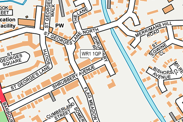 WR1 1QP map - OS OpenMap – Local (Ordnance Survey)