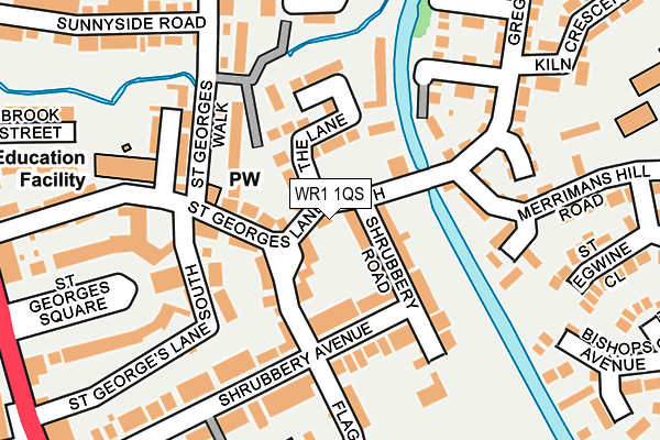 WR1 1QS map - OS OpenMap – Local (Ordnance Survey)