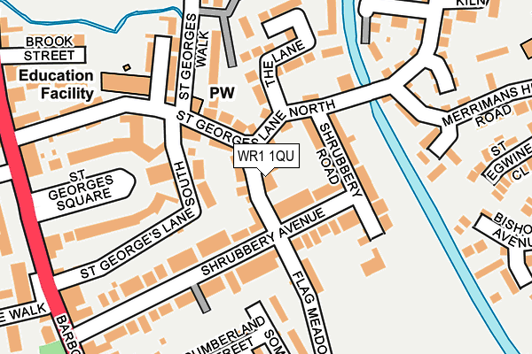 WR1 1QU map - OS OpenMap – Local (Ordnance Survey)