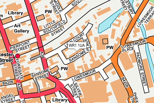 WR1 1UA map - OS OpenMap – Local (Ordnance Survey)