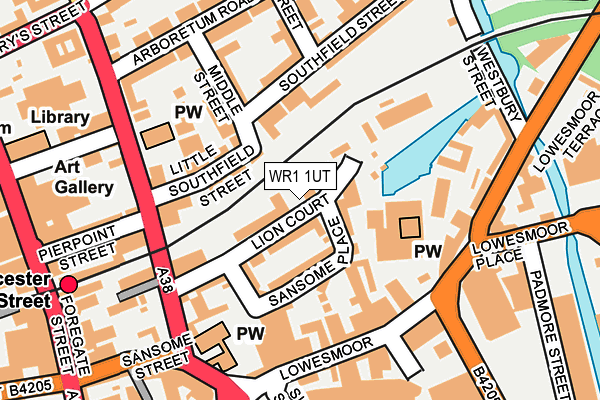 WR1 1UT map - OS OpenMap – Local (Ordnance Survey)
