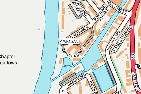 WR1 2AA map - OS OpenMap – Local (Ordnance Survey)