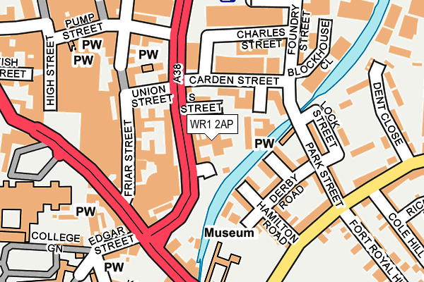 WR1 2AP map - OS OpenMap – Local (Ordnance Survey)
