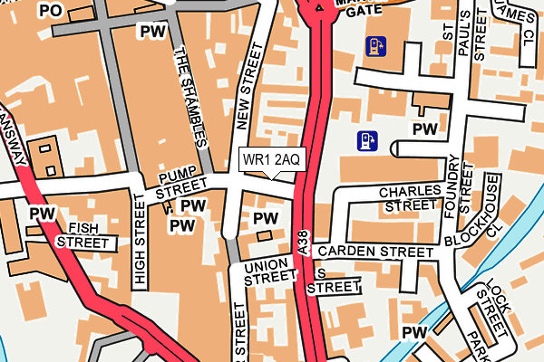 WR1 2AQ map - OS OpenMap – Local (Ordnance Survey)
