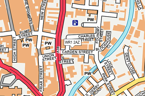 WR1 2AZ map - OS OpenMap – Local (Ordnance Survey)