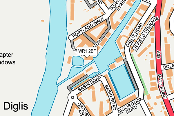 WR1 2BF map - OS OpenMap – Local (Ordnance Survey)