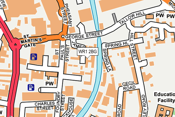WR1 2BG map - OS OpenMap – Local (Ordnance Survey)