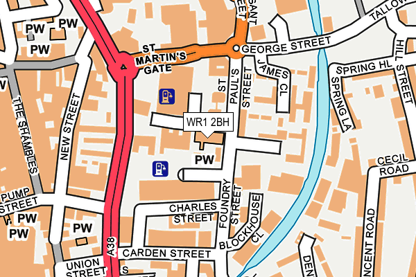 WR1 2BH map - OS OpenMap – Local (Ordnance Survey)