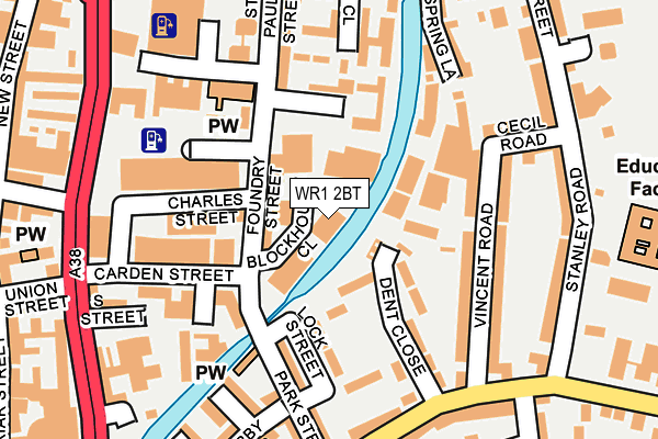 WR1 2BT map - OS OpenMap – Local (Ordnance Survey)