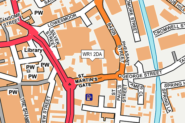 WR1 2DA map - OS OpenMap – Local (Ordnance Survey)