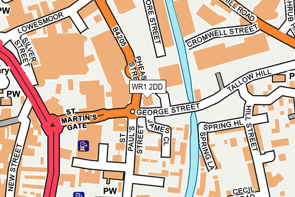 WR1 2DD map - OS OpenMap – Local (Ordnance Survey)