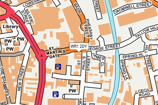 WR1 2DY map - OS OpenMap – Local (Ordnance Survey)