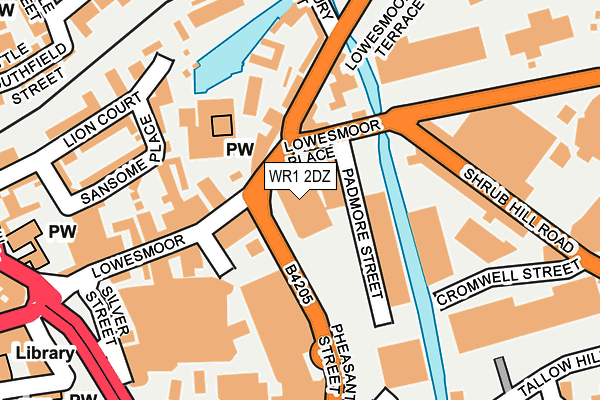 WR1 2DZ map - OS OpenMap – Local (Ordnance Survey)
