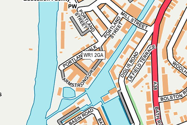 WR1 2GA map - OS OpenMap – Local (Ordnance Survey)