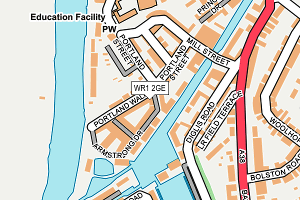 WR1 2GE map - OS OpenMap – Local (Ordnance Survey)