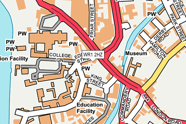 WR1 2HZ map - OS OpenMap – Local (Ordnance Survey)