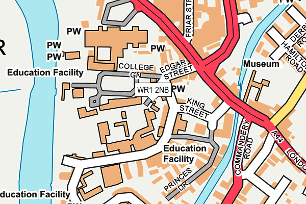WR1 2NB map - OS OpenMap – Local (Ordnance Survey)
