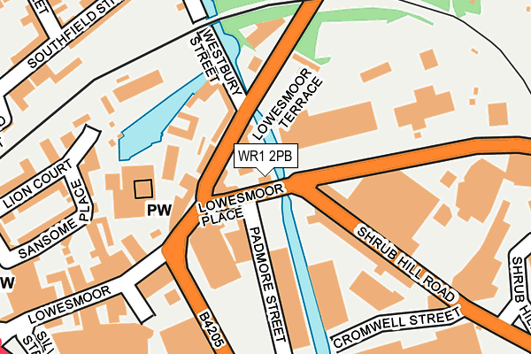 WR1 2PB map - OS OpenMap – Local (Ordnance Survey)