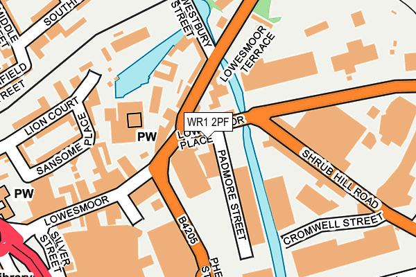WR1 2PF map - OS OpenMap – Local (Ordnance Survey)