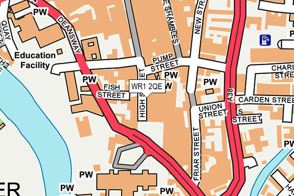 WR1 2QE map - OS OpenMap – Local (Ordnance Survey)