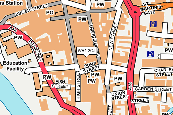 WR1 2QJ map - OS OpenMap – Local (Ordnance Survey)