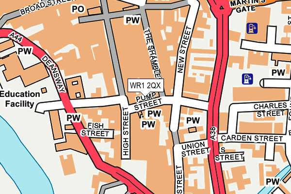 WR1 2QX map - OS OpenMap – Local (Ordnance Survey)