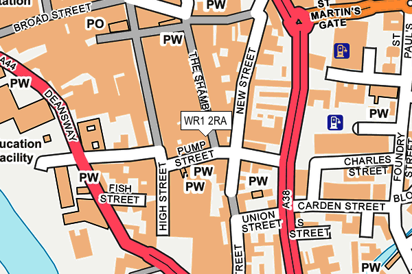 WR1 2RA map - OS OpenMap – Local (Ordnance Survey)